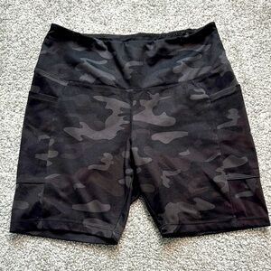 Women's Black Camo Biker Shorts